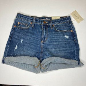 NWT, Medium wash denim boyfriend shorts